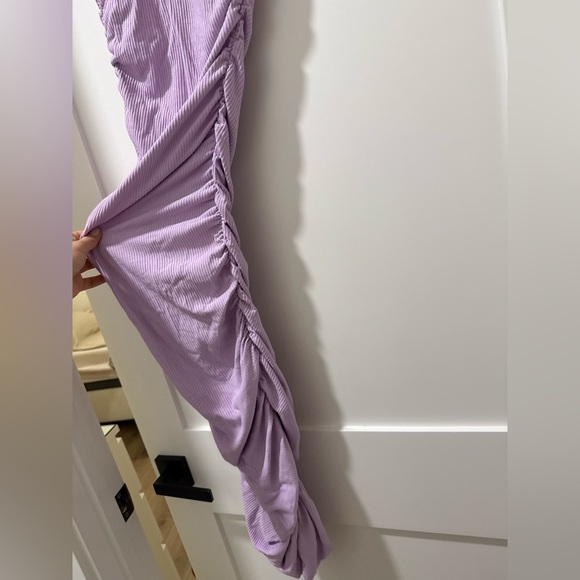 ASOS One-Shoulder Ruched Lavender Dress - Picture 3 of 4